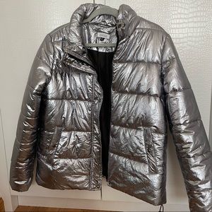 Barney’s New York Size M silver metallic jacket Unisex